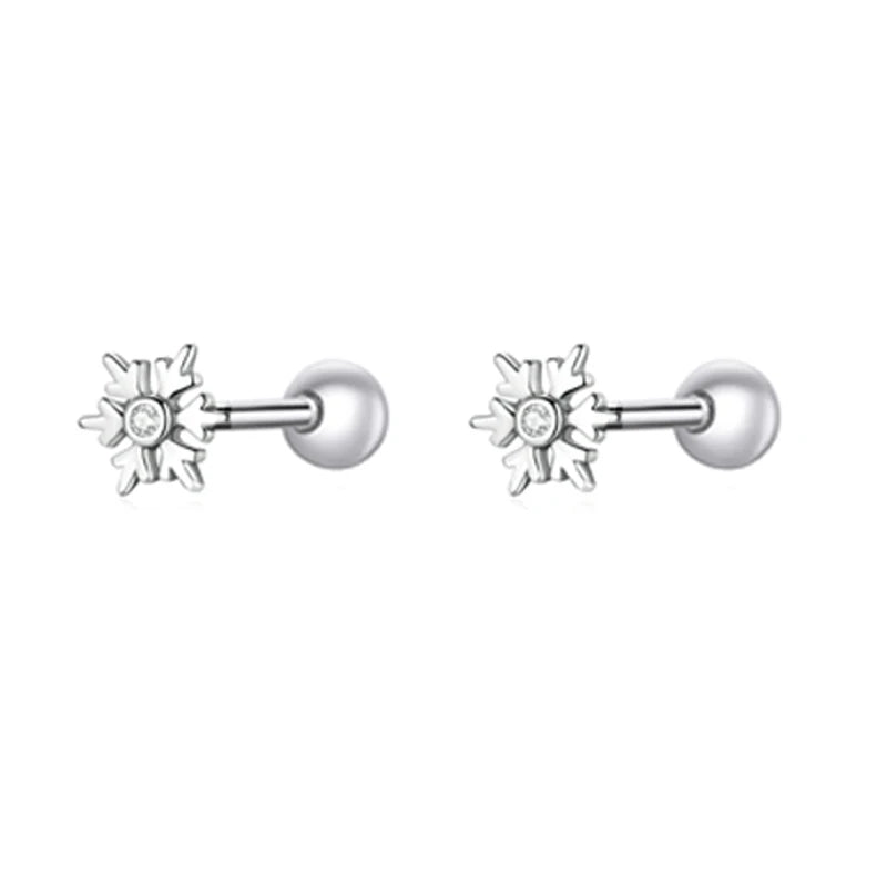 925 Sterling Silver Butterfly Star Snowflake Stud Earrings Jewelry Gift For Women