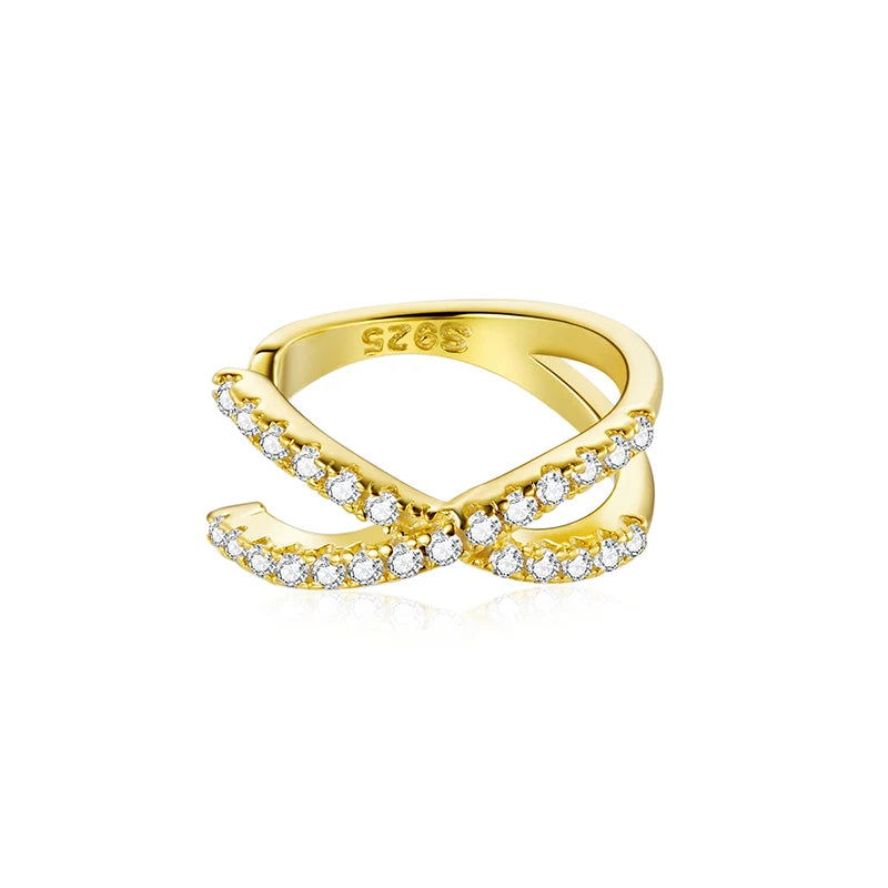 925 sterling silver clip earrings with sparkling zircon stones in gold and silver finishes, elegant jewelry for women