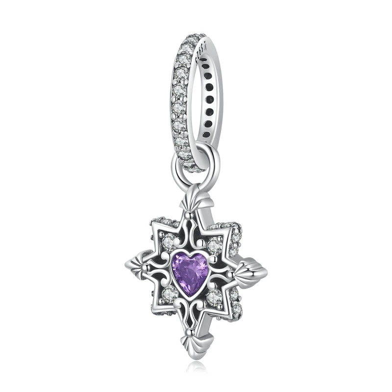 925 Sterling Silver Purple Gemstone Charm Jewelry Collection
