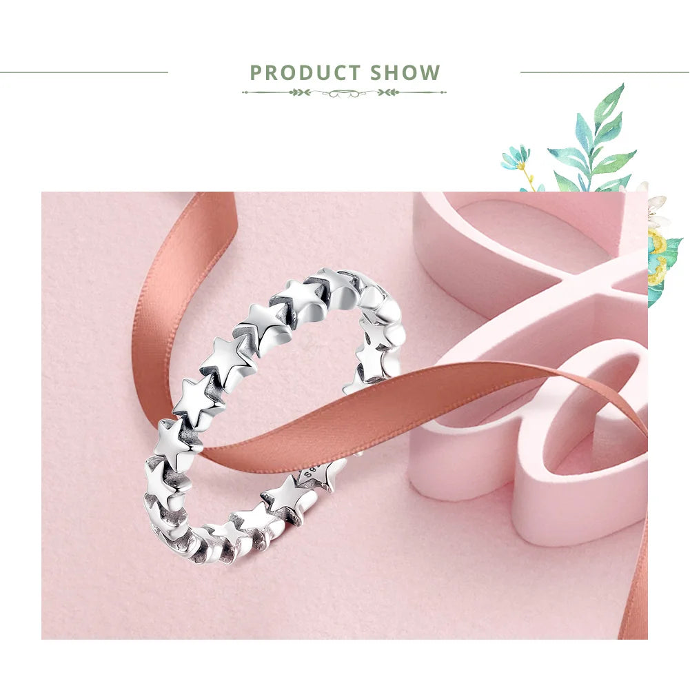 925 Sterling Silver Star Band Ring – Minimalist Celestial Fine Jewelry for Women