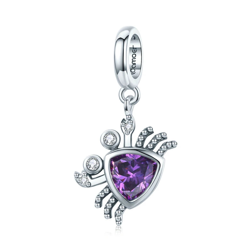 925 Sterling Silver Purple Gemstone Charm Jewelry Collection