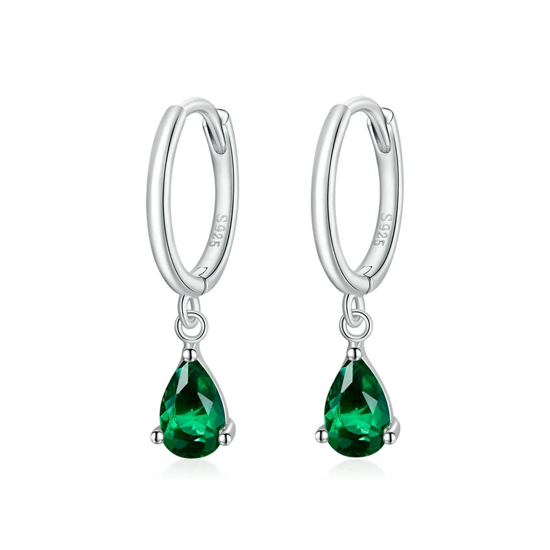 Water Drop /925 Sterling Silver Drop Earrings – Four Gem Colors Collection