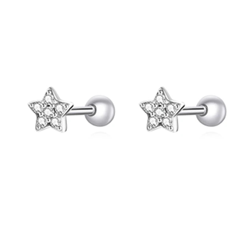 925 Sterling Silver Butterfly Star Snowflake Stud Earrings Jewelry Gift For Women