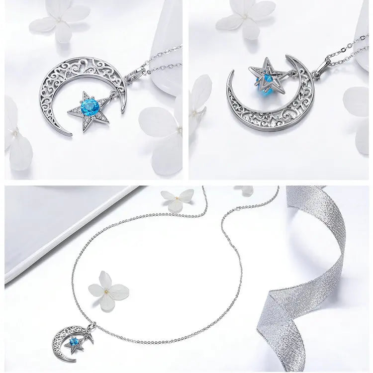 Celestial Glow Jewelry Necklace – Real 925 Sterling Silver,  with ZC