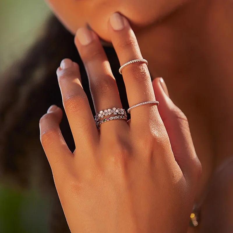 925 Sterling Silver Floral jewelry Ring