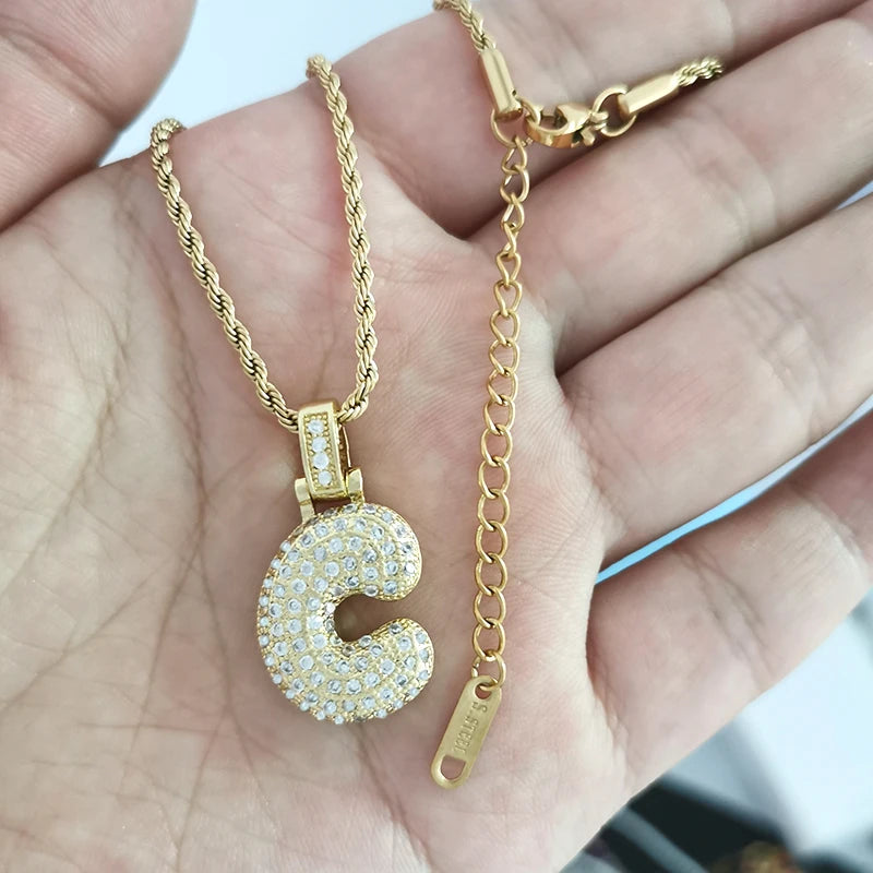 Initial Charm A-Z Letters jewelry Necklace
