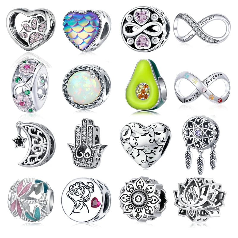 925 Sterling Silver Charm Collection Jewelry Beads for Bracelets