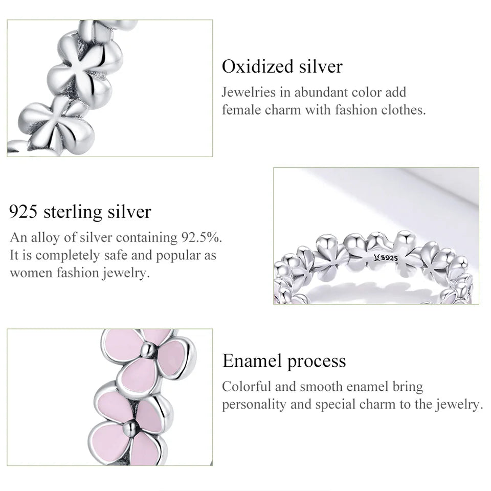 925 Sterling Silver Floral jewelry Ring