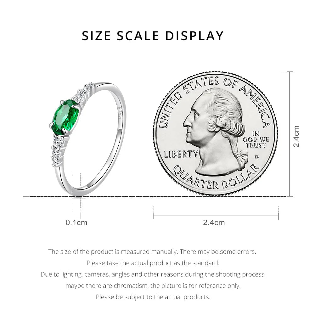 925 Sterling Silver Oval Gemstone Ring – Green & Pink Zircon Prong‑Set Bridal Jewelry for Women