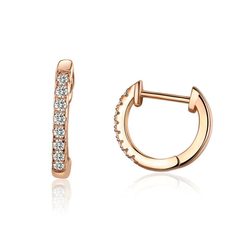 Luxury Zircon Huggie Hoop Earrings in 925 Sterling Silver Jewelry