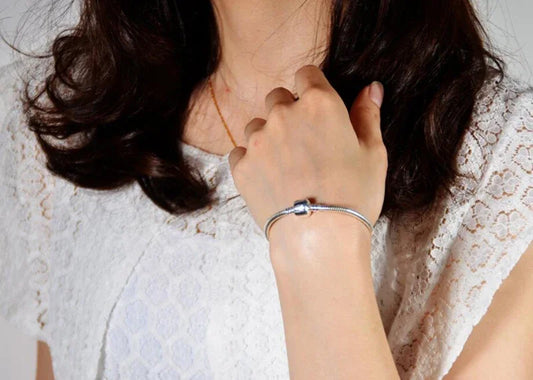 925 Sterling Silver Snake Bone Handmade  Jewelry Chain Charm Bracelet