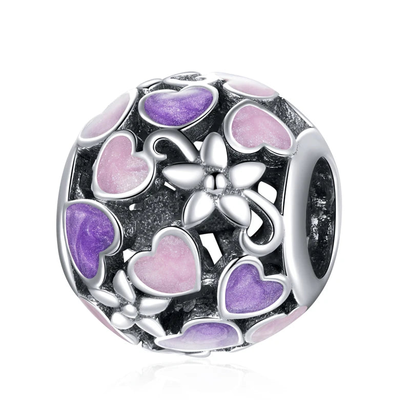 925 Sterling Silver Purple Gemstone Charm Jewelry Collection