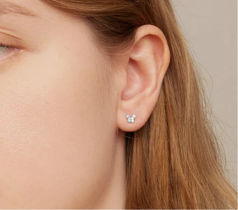 925 Sterling Silver Butterfly Star Snowflake Stud Earrings Jewelry Gift For Women