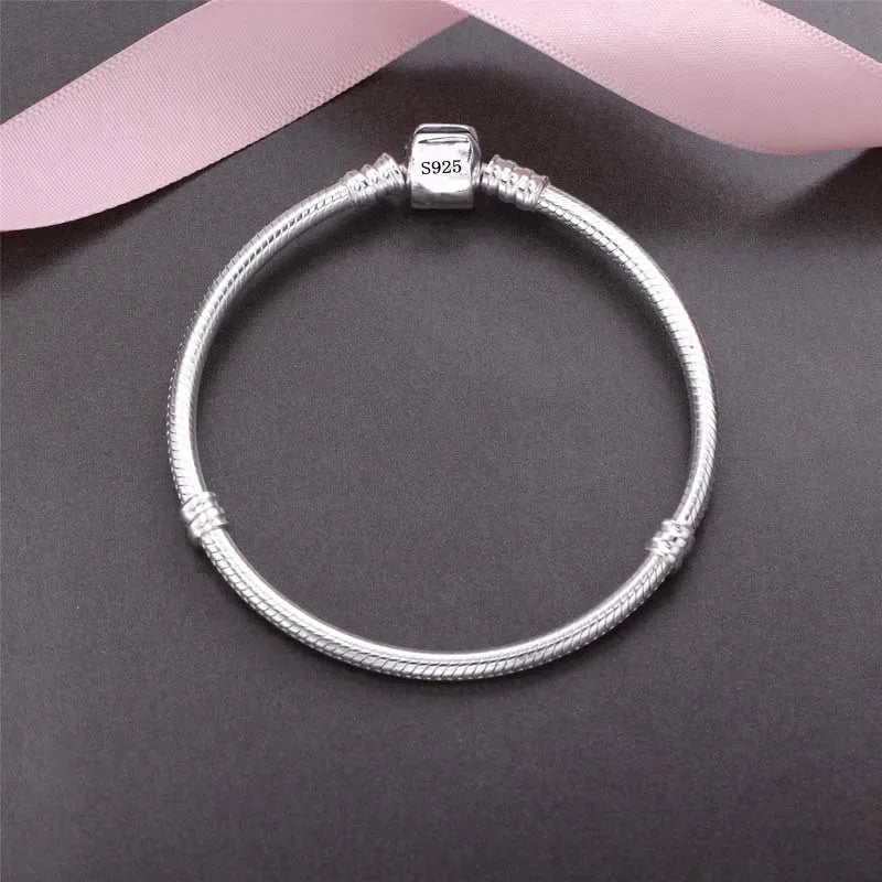 925 Sterling Silver Snake Bone Handmade  Jewelry Chain Charm Bracelet