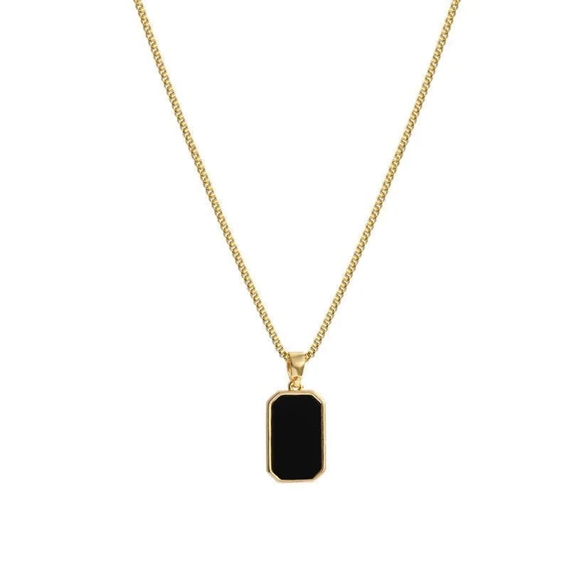 Elegant Korean Black Geometric jewelry Pendant Necklace