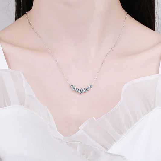 Eternal Glow Moissanite Jewelry Necklace – 925 Silver & 18k White Gold