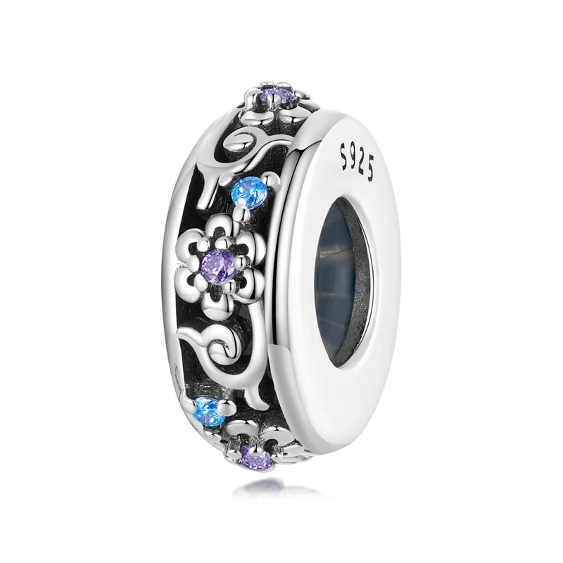 925 Sterling Silver Purple Gemstone Charm Jewelry Collection