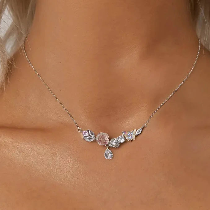 Everbloom Flower Jewelry Necklace– Sterling Silver Romance