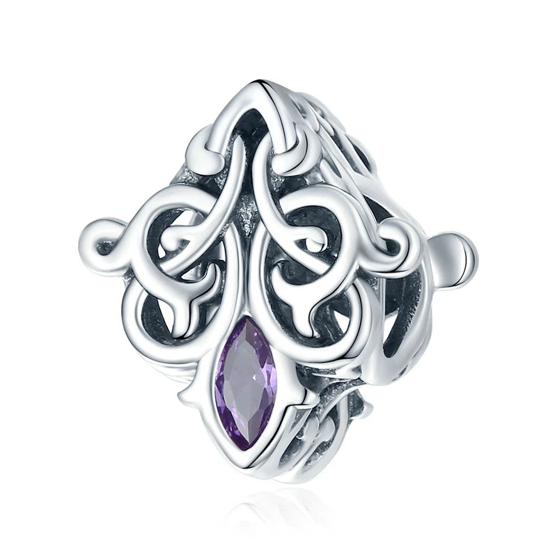 925 Sterling Silver Purple Gemstone Charm Jewelry Collection