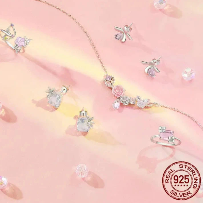 Everbloom Flower Jewelry Necklace– Sterling Silver Romance